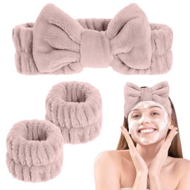 YILINNA 3 Pcs Headband Set for Women Headband for Washing Face Makeup Headband Wrist Washband Skincare Headbands for Face Washing, Makeup Removal Spa Yoga Sports Shower