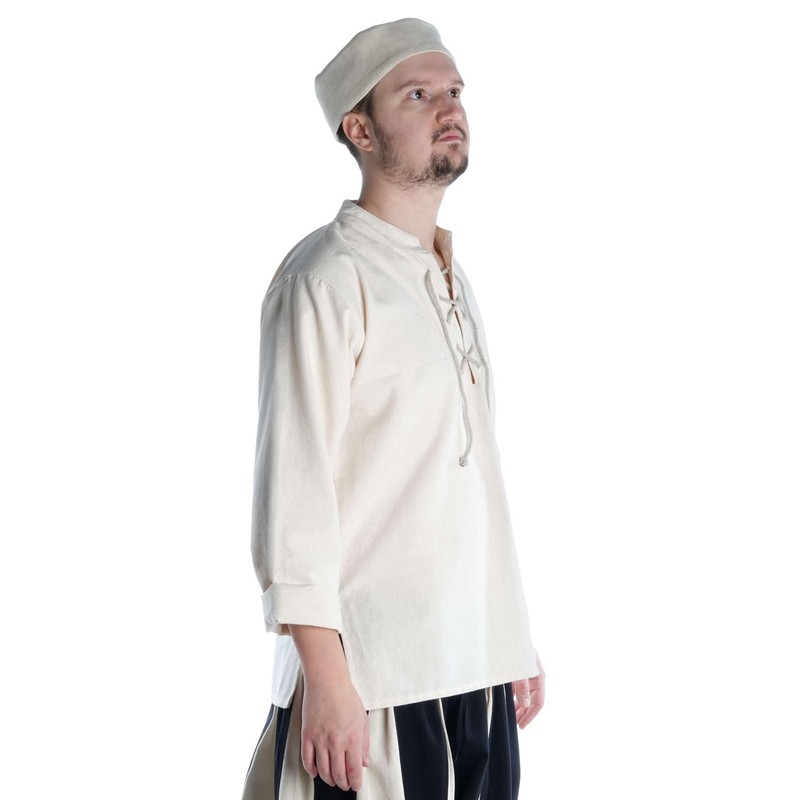 HEMAD Medieval Cap Wool Felt Lined, beige, M