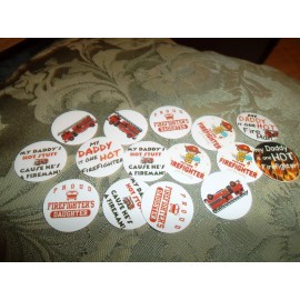 Unbranded Pre Cut One Inch FIREMEN FIREMAN FIRE TRUCK  FREE SHIP - 25 Bottle Cap Images