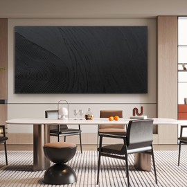 Canvas Wall Art Decor Large Artwork Modern Black Wall Art Black Silence Wall Painting Decorations Canvas Art Wall Decor Wall Art Prints for Room Living Room Bedroom Office Wall Decor 29"X58"