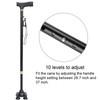 Height Adjustable Aluminum Alloy Cane with T Handle 4-pronged Pivot