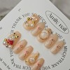 Nude Gold [Handmade Nail Tips] Emily Nail - Short Coffin