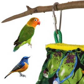 Kovcfon Parrot Hanging Cage Small Pet Warm Hanging Bed for Parakeets Myna Pigeon Tropical Rain Forest