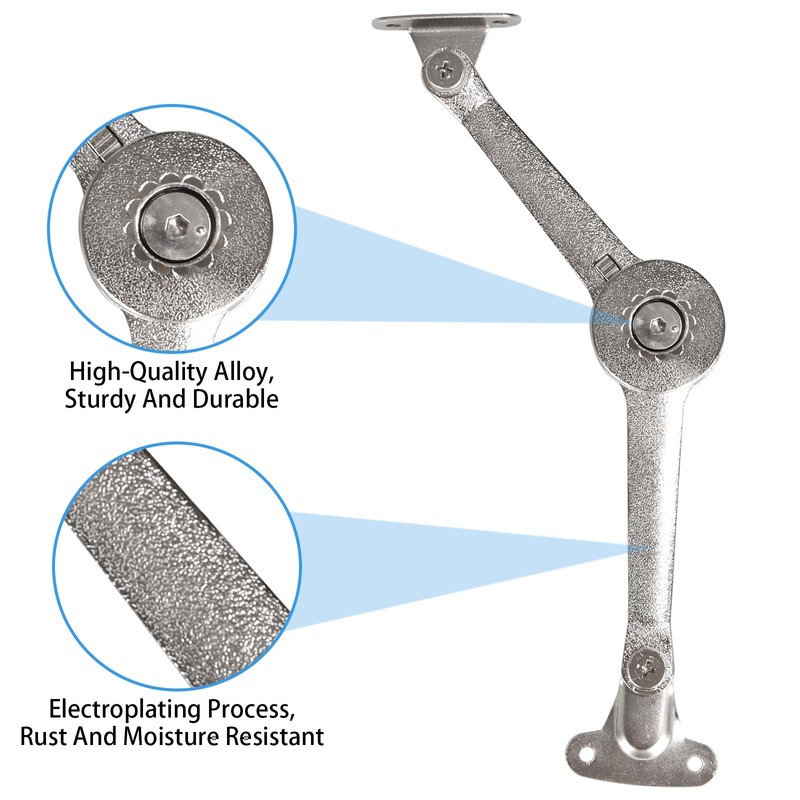 YAYODS 4PCS Heavy Duty Lid Support Hinges, Folding Lid Support