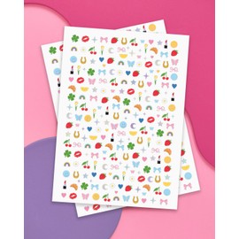 xo, Fetti Trendy Girl Nail Stickers | 604 Stickers | Girly Party Favor, Rainbow Bachelorette Decorations, Smiley Kids Birthday Manicure, Butterfly Adhesive Press Ons