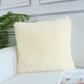 Sea Lion Velvet Pillow Case Sofa Waist Throw Pillow Cover Home Decorative 4-pack (Beige)