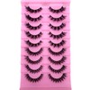 HBZGTLAD False Lashes Fluffy Mink Eyelashes 18mm Lashes Pack 10D