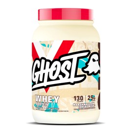 GHOST Whey Protein Powder, Marshmallow Cereal Milk - 2LB, 25G of Protein - Whey Protein Blend - ­Post Workout Fitness & Nutrition Shakes, Smoothies, Baking & Cooking - Soy & Gluten-Free