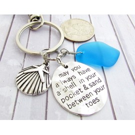 Sea Glass Keychain - Beach Gift - Car Accessories - Ocean Gifts for Women