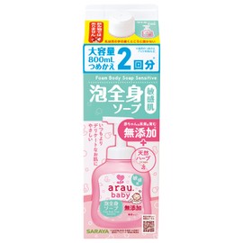 arau. Baby Full Body Foam Soap, Sensitive Skin Refill, Large Capacity, 28.1 fl oz (800 ml)