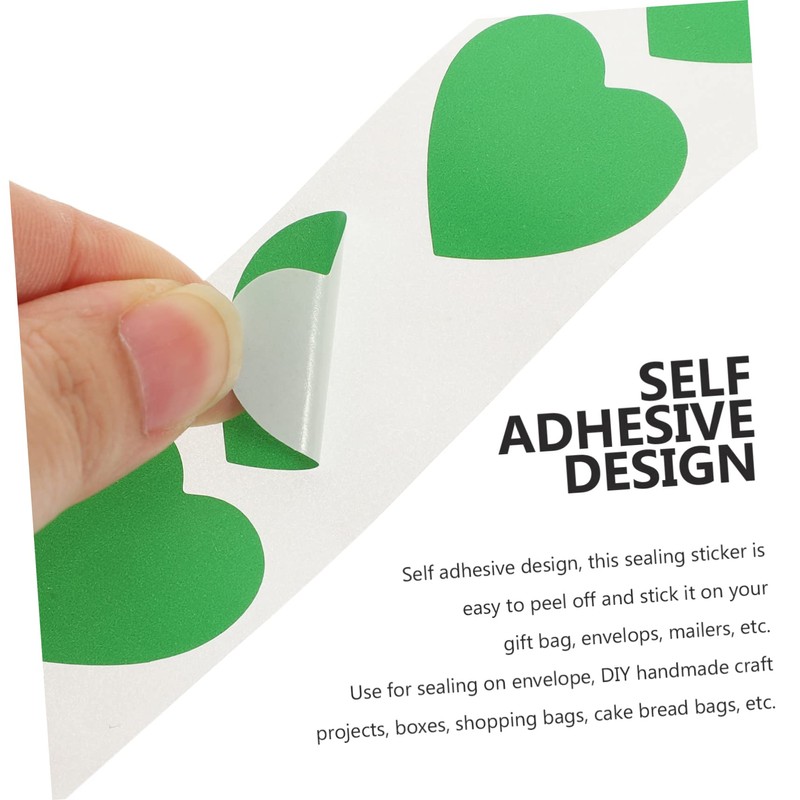 LALAFINA 2rolls Heart-Shaped Sealing Stickers Valentine's Day Decorative Labels for