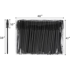Btyms 500 Piezas De Varitas De Rímel Desechables, Cepillos Para Pestañas, Cepillos Para Cejas, Aplicadores, Carretes De Pestañas Para Extensiones De Pestañas, Color Negro 500 Unidades (Paquete De 1