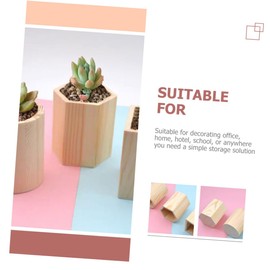STOBOK Pack of 6 Pine Wood Pen Holder Stationery Container Table Top Succulent Flower Pot Beautiful Holder Gift Pen Stand for Desk Mini Pencils