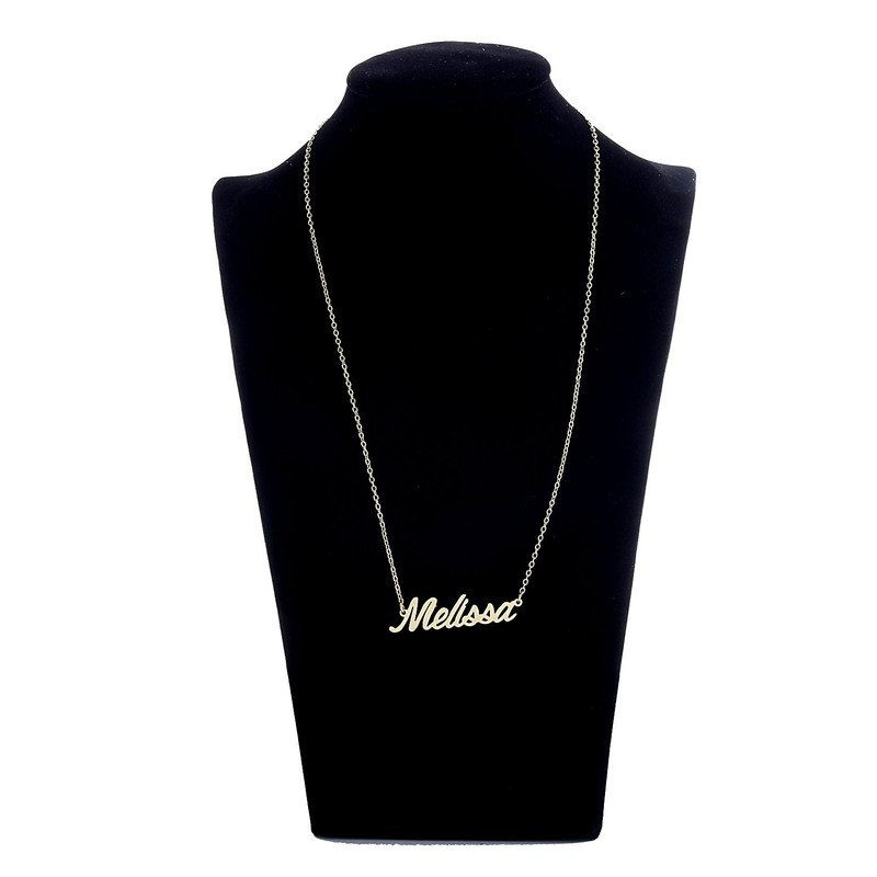 AOLO Gold Plated Dainty Melissa Pendant Necklace Name Melissa