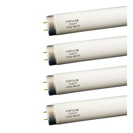 F15T12-CW Cool White 15 Watt Fluorescent Light Bulbs 4100K Lamp, T12 Linear 1.5'' Dia, G13 Medium 2-Pin Base Tube Replacement for Under Cabinet Light,Closet, Pack of 4