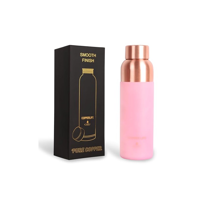 34 Ounces Pure Copper Water Bottle | Handcrafted, Leak-Proof, Eco-Friendly,