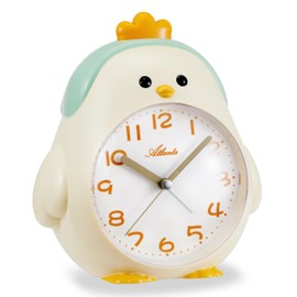 Atlanta Kinderwecker Huhn mit Kikeriki und Melodie Alarm Schleichende Sekunde Licht Obenabsteller - 2164/0 (Beige)
