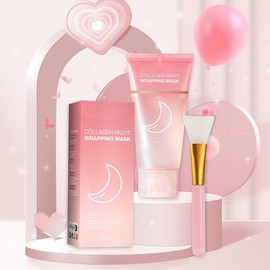 Collagen Night Wrapping Mask – Overnight Peel-Off Facial Mask for Firm, Radiant Skin – Korean Skincare for Hydration, Elasticity & Glow – Reduces Sagging & Dullness – Perfect Valentine's Day Gift