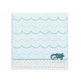 Towel Museum mofusand Poppon Shark Nyan, Towel Handkerchief, Blue, Cute, 43-0220080, Approx. 9.8 x 9.8 inches (25 x 25 cm)