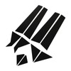 10Pcs Pillar Post Side Door Window Molding Trim Glossy Black
