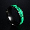 Stainless Steel Patterned Glow-in-The-Dark Exercise Light-up Rings, Men's Fitness Training