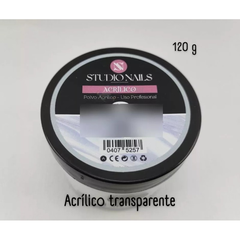 Studio Nails Acrílico Studio Nails Cristal Transparente Para Uñas 120