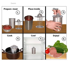 Press Ham Maker - Joyeee Round Shape Stainless Steel Ham Press Maker Machine for Making Healthy Homemade Deli Meat Sandwich, Seafood Meat Poultry Patty Gourmet Cooking Tools