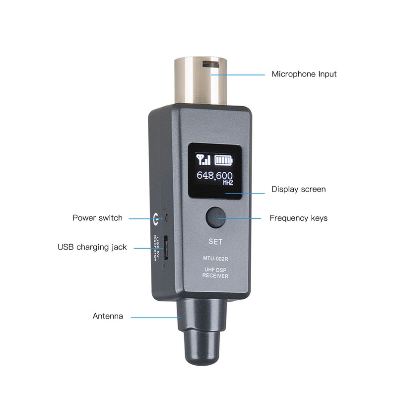 Microphone Wireless System XLR Wireless Transmitter and Receiver Wireless Microphone