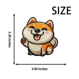 Akita Dog Iron on Patches for Clothing Styles Funny Patch Repair Embroidered Appliques for Clothes Sew on/Iron on Jackets Backpacks Hat Wallets, Clothes Dress Fabric for DIY Accessories