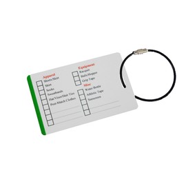 Tennis Gear Checklist Reminder, Customize, Organize Sports Equipment Bag, Secure Stainless Steel Keychain Cable Ring (White)