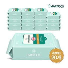 Smart Eco Smart Eco wet wipes 80 sheets, 20 refills (Moderato) / 스마트에코  스마트에코 물티슈 80매 리필형 20개(모데라토)