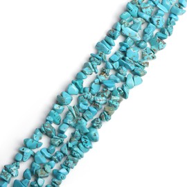 XIANNVXI 400 Pcs Drilled Blue Turquoise Beads for Crafting,Turquoise Stone Beads Chip Beads Craft Beads for Jewellery Making,5-8mm Irregular Natural Tumbled Stone Beads Loose Beads for DIY