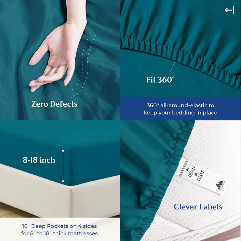 Mayfair Linen 100% Organic Cotton Sheets Queen Size - 4