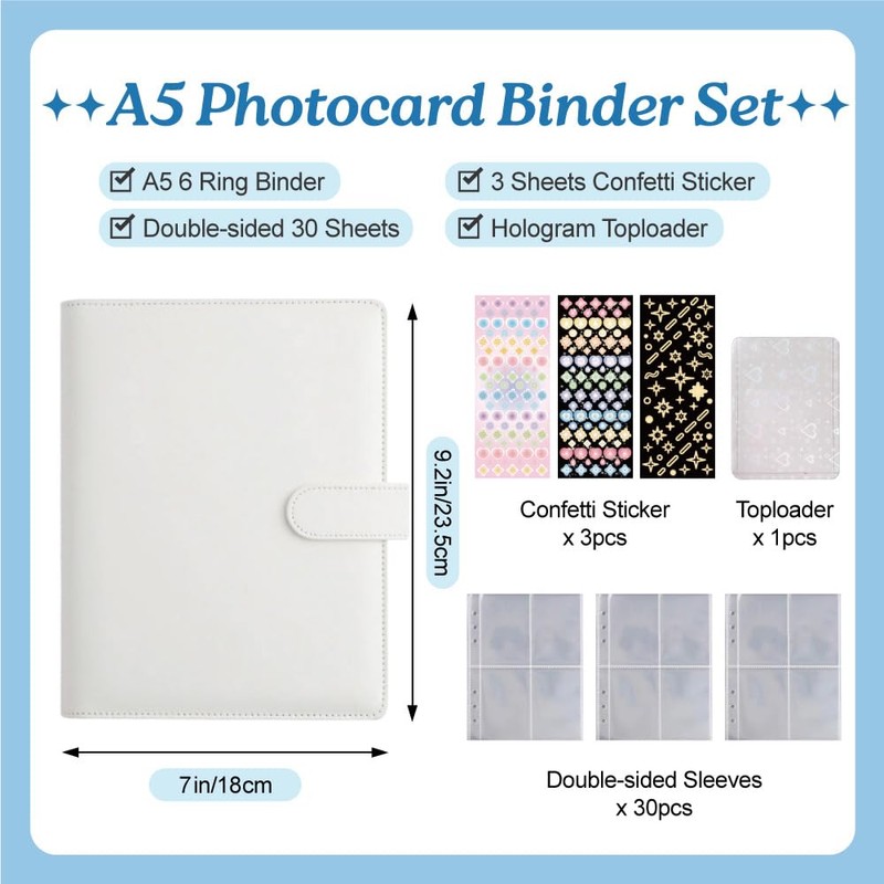 A5 Kpop Photocard Binder with 240 Pockets, Photocard Holder Album