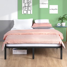 Olee Sleep 14 Inch Dura Metal Steel Slat Bed Frame, Twin XL