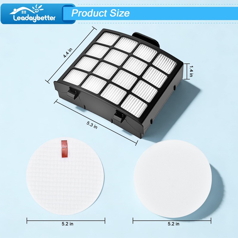 Leadaybetter AZ2002 Vacuum Filter Replacement for Shark Vertex DuoClean PowerFin