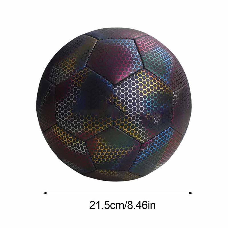 Reflective Football PU Glowing Sports Soccer Ball with Pump for