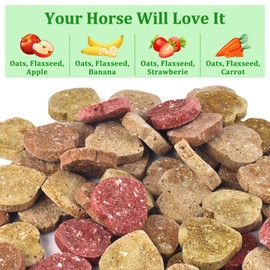 KATUMO Horse Treats, Made with Apple Banana Strawberry and Carrot, Natural Healthy Snacks for Horse Training Rewards and Daily Feeding, 1 lbs