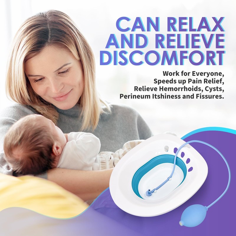 FRECHMOON Sitz Bath for Toilet Seat, Hemorrhoids and Postpartum Care,