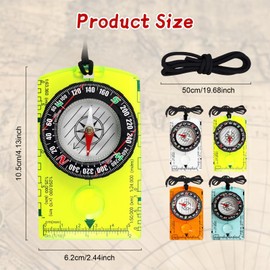 Flintronic 4Pcs Navigation Compass, Multifunctional Hiking Compass, Waterproof Pocket Compass for Expedition Map Reading, Navigation, Orienteering and Survival