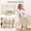 LUCKLIFE Rocking Chair Nursery,Teddy Upholstered Glider Rocker Chair with High