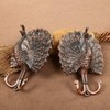 Ailejia 1Pair Peacock Curtain Holdbacks Zinc Alloy Wall Hook Hanging