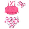 4T Little Toddler Girls Swimsuit Flamingo Tassels Bikini Two Pieces