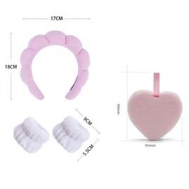 QZLSAYSL Haarband, Hautpflege-Armband, Hautpflege, Blasenhautentfernung, Haarband, saugfähiges Armband, Handtuch für das Gesicht, Rosa – Set (Rosa)