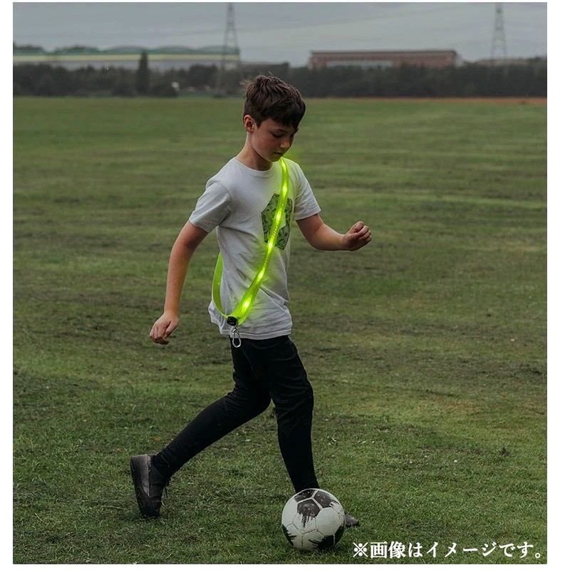 ABE 光るタスキ LED 反射タスキ タスキ 光る 充電式 USB 蛍光タスキ 反射バンド