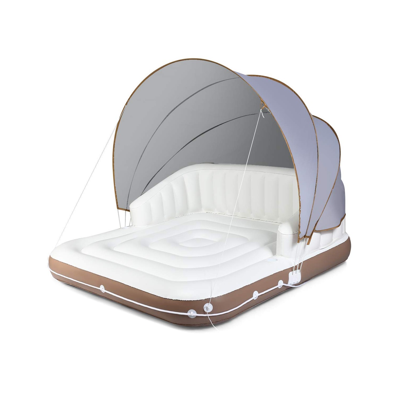 Giantex Canopy Island Inflatable Lounge, Floating Island Raft w/SPF50