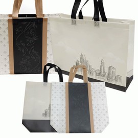 Classy Shopping Bags [Dream Trade] Designer Tarpaulin Shopping Basket (Blue-City Night View) 10ea