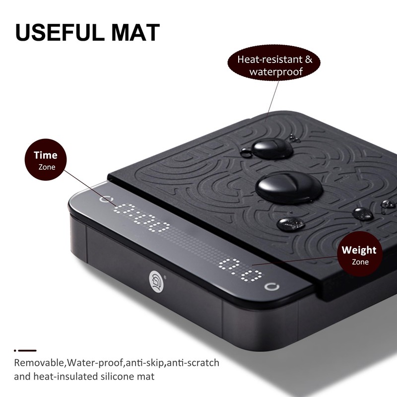 CUFEJORO Portable Coffee Scale,Digital Touch Espresso Scale with with Timer,2kg/0.1g