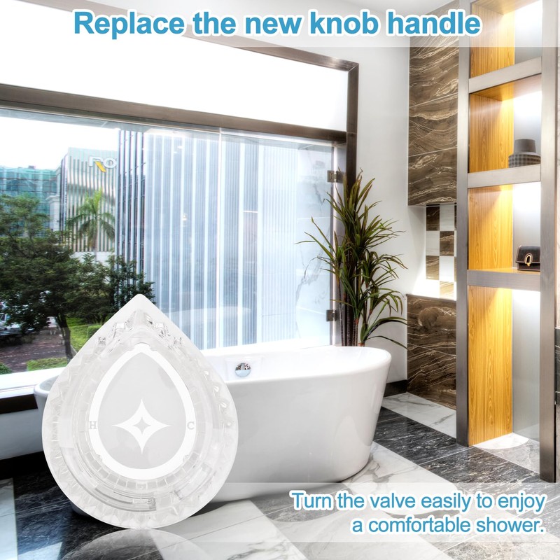 Shower Knob Replacement, Transparent Acrylic Shower Faucet Handle Bathtub Knobs
