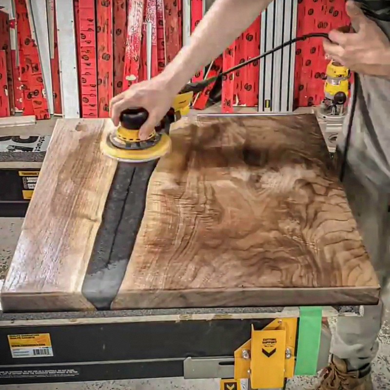 White Buffing Pad with Hook and Loop Back for Wood